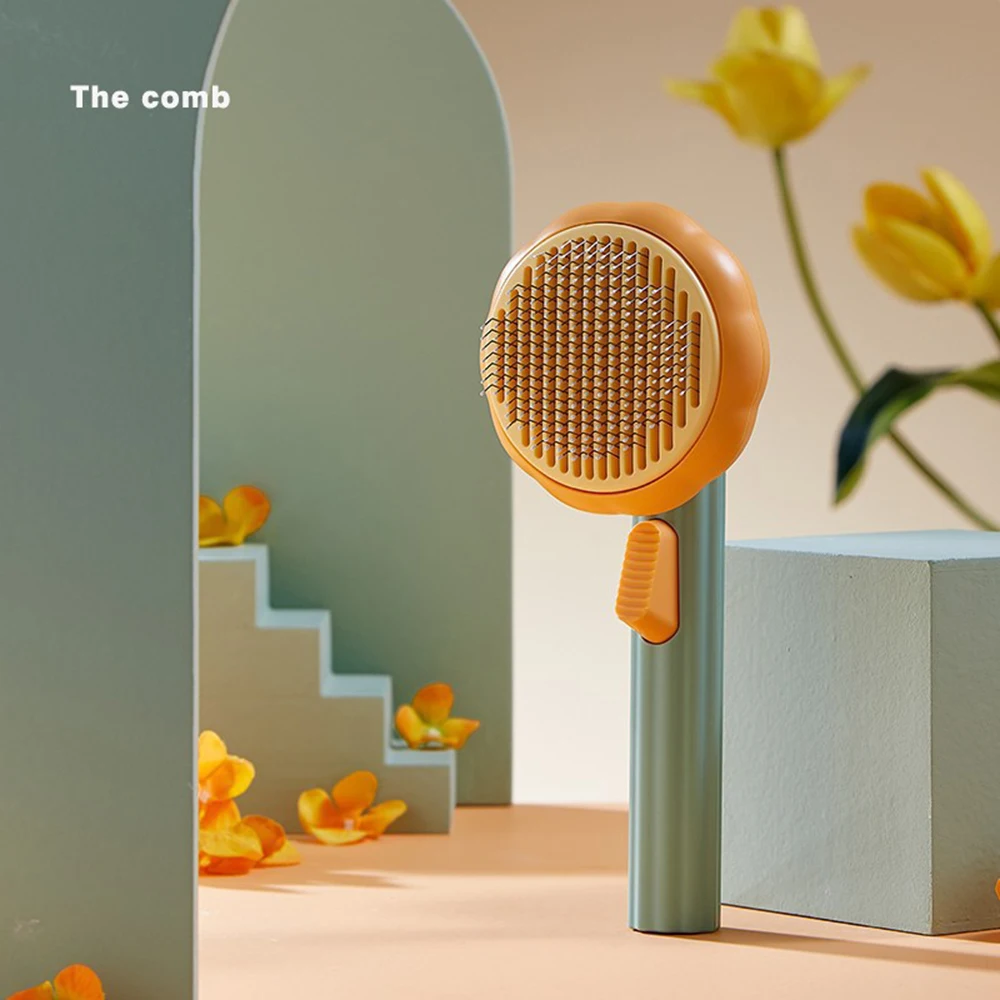 

Pumpkin Comb Pet Brush Self Cleaning Brush For Shedding Dog Cat Removes Loose Underlayers And Tangled Hair Pets Life Supplies