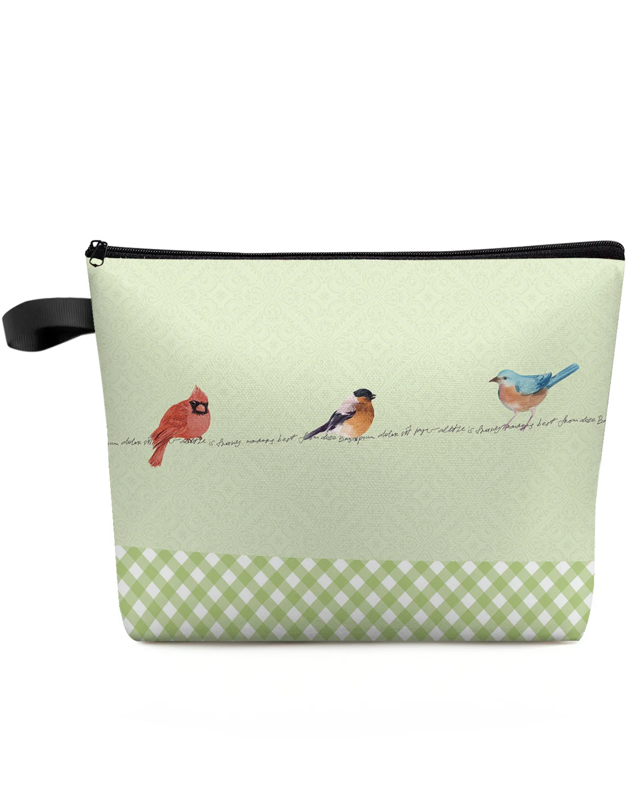 

Farmhouse Animal Watercolor Bird Green Makeup Bag Pouch Travel Essentials Women Cosmetic Bags Organizer Storage Pencil Case