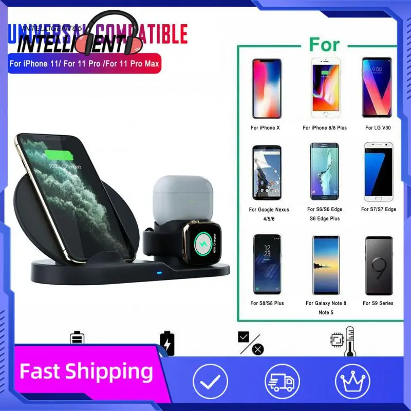 

3 In 1 Qi Fast Wireless Charger Stand For IPhone 12 11 XR X Apple Watch Airpods IWatch Charging Dock Station QC3.0+PD20W