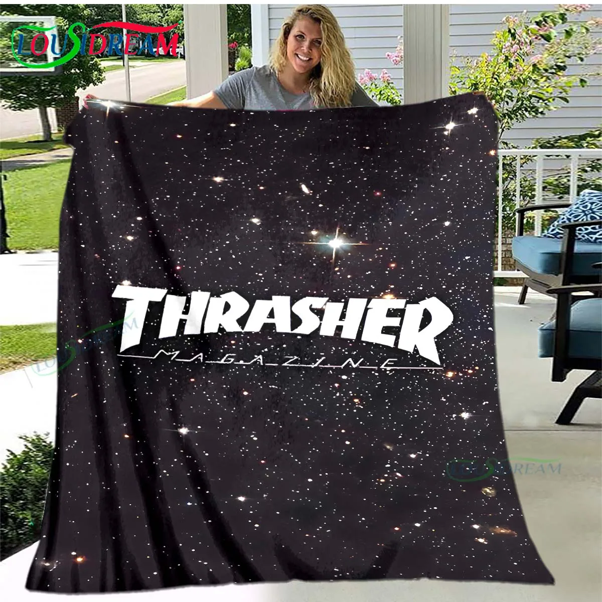 Модное крутое мягкое одеяло с принтом T-Thrasher для гостиной спальни дивана-кровати