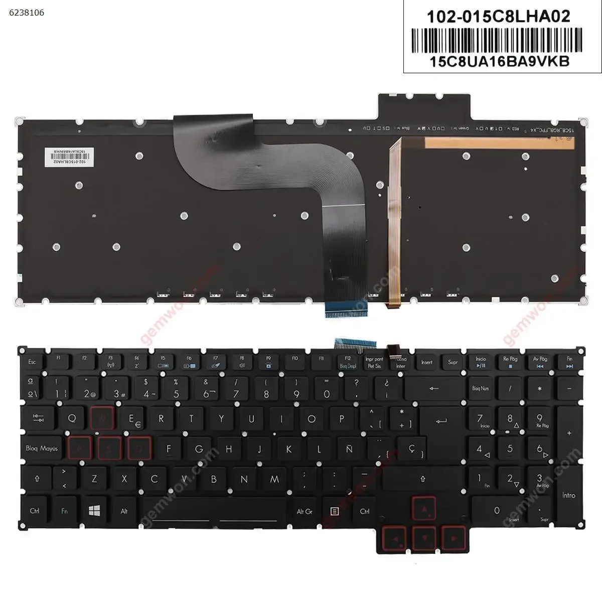 

Original Spanish Keyboard for Acer Predator g9-591 g9-591g g9-591r g5-793 g9-791 g9-791g Black Without Frame Backlit