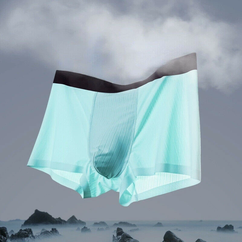 

Men's Ice Silk Seamless U Pouch Boxer Briefs Ultra Thin Breathable Underwear Calsoncillos Para Bikini Hombre Men's Panties