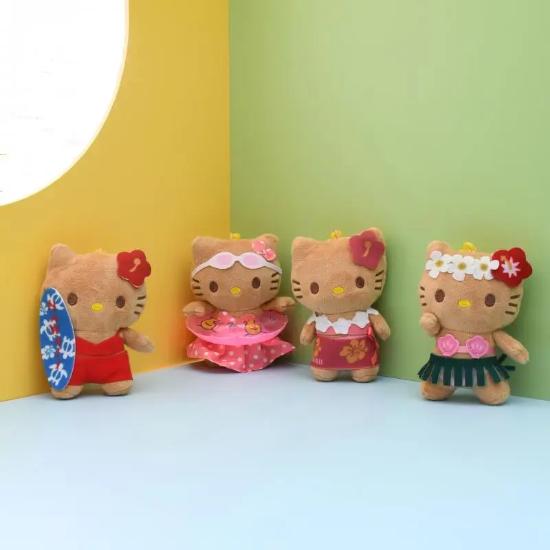

Kawaii Hello Kitty Гавайский плавать кольцо плюшевый брелок мультфильм Kuromi Melody Cinnamoroll аниме мягкая подвеска