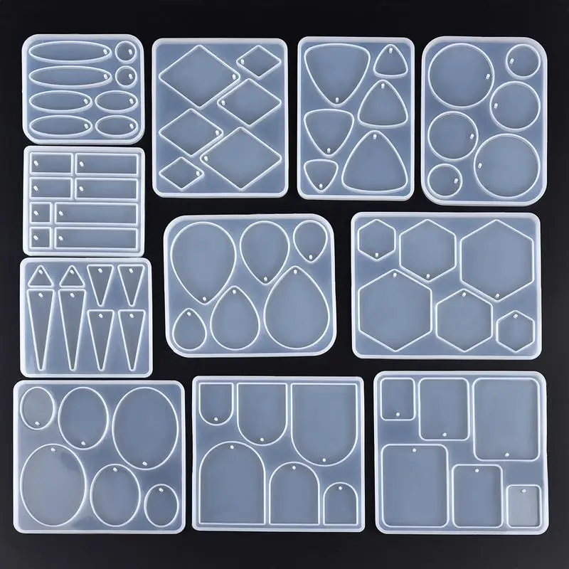 Серьги кулон эпоксидная смола силиконовая форма Геометрическая круглая