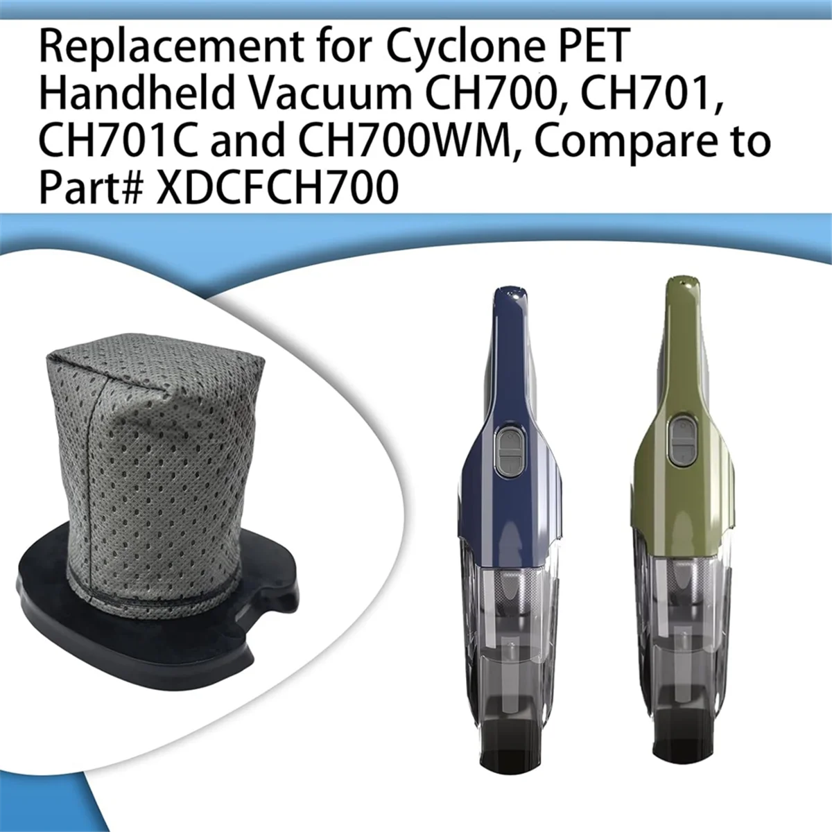 HEPA-фильтр для ручного пылесоса Cyclone PET CH700 CH701 CH701C и CH700WM Сравните с деталью XDCFCH700