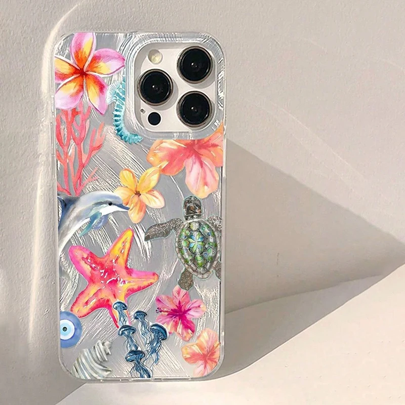 Чехол для телефона Ocean Starfish Sea Turtle для Samsung Galaxy S26 S25 S24 S23 Ultra S22 S21 Plus FE A56 A55 A54 A53 A36 A35 A34 5G Funda (art.: 3920d9e1bb09c) - 3920d9e1bb09c