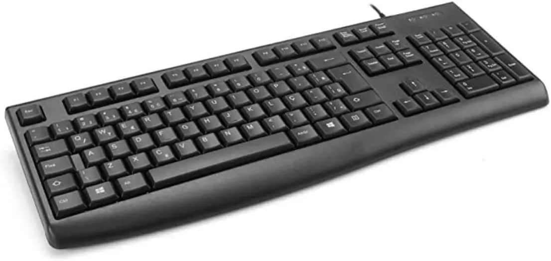 

Premium Silent Line Kit and Mouse Wired USB 2.0 Black Layout ABNT2 Ambidextrous 1200 DPI Optical Sensor Keys For Home Office Des