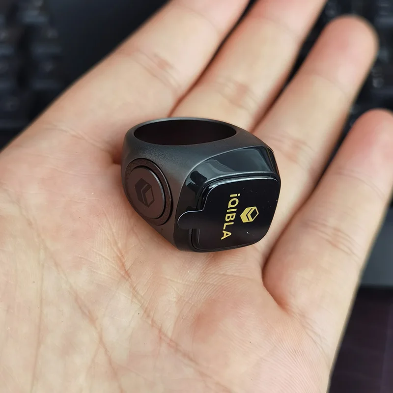 

Zikr Smart Aluminum Tasbih Ring 20mm Black 2022 New Version Muslim Prayer Counter For Ramadan IQibla Waterproof Digital Gifts