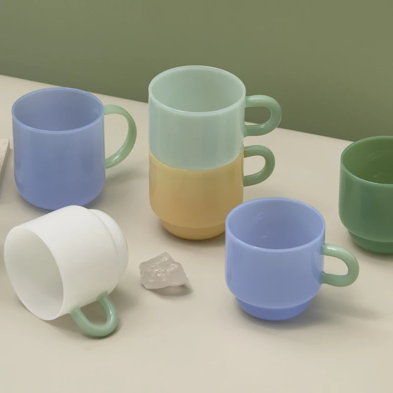 

Чайные кружки, Нефритовая кружка в стиле ретро, зеленые стеклянные Термостойкие чашки для чая, стеклянная кружка для кофе, посуда для напитков, молока, стандартная чашка для кофе 8 унций