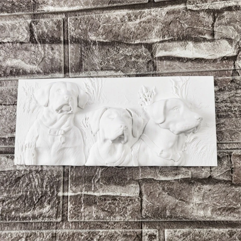 Прекрасные полурельефные силиконовые формы с тремя собаками для энтузиастов