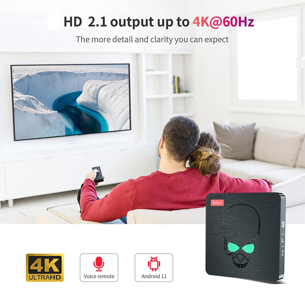 ТВ-приставка Beelink GT King II на Android 2022 8 ядер + 64 ГБ 4K 11 0 Мбит/с USB 1000 |