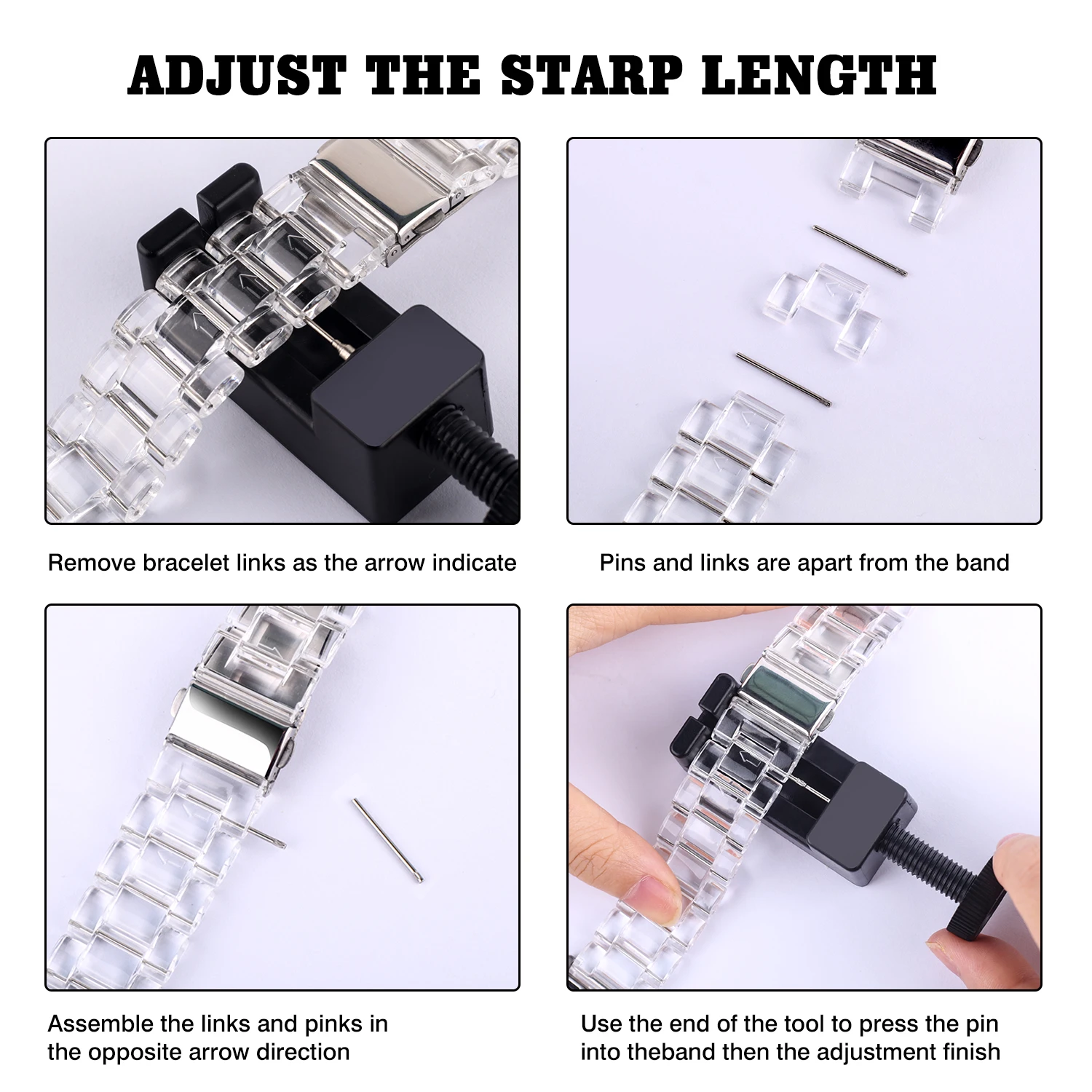 Resin Watch strap for apple watch series 8 7 6 5 4 band 42mm 38mm correa Clear steel for iwatch 8 7 6 SE 5 4 3 2 44 40 41 45MM