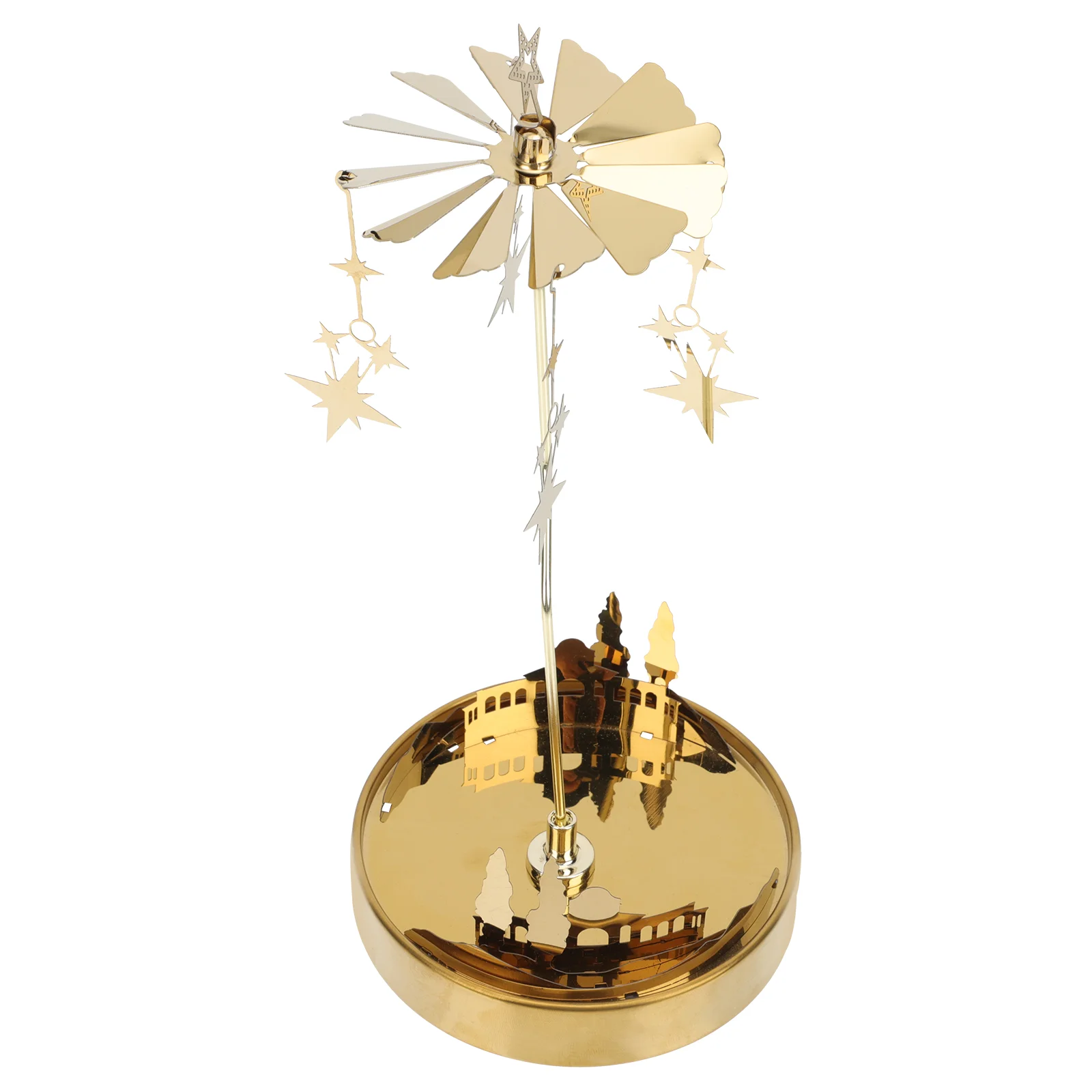 

Candlestick Tabletop Stand Metal Rotary Stainless Steel Rotary Tea Light Rotating Holder