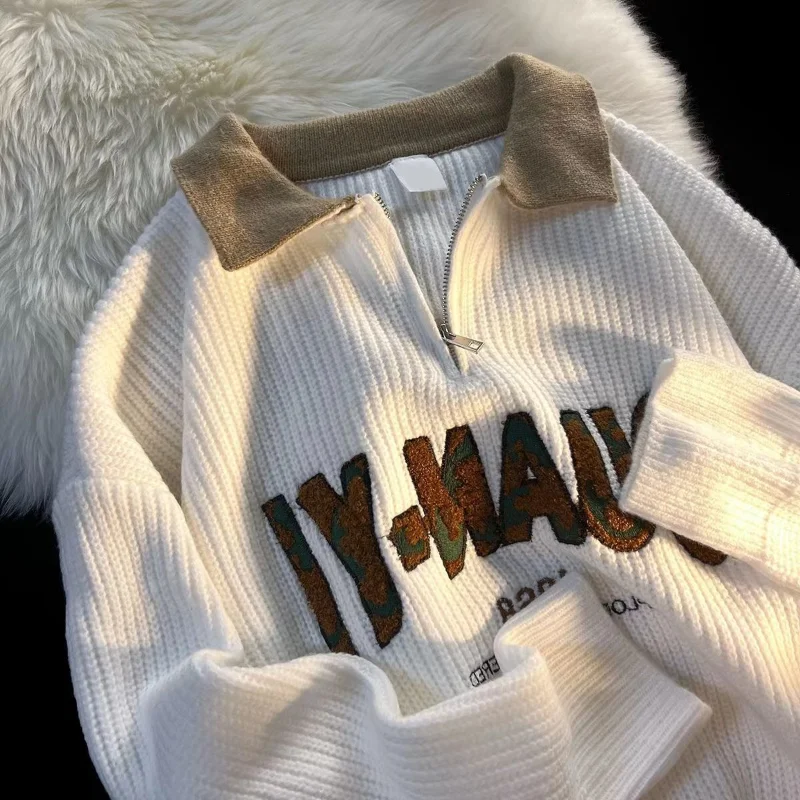 

Свитер-поло на молнии с воротником-стойкой, Осень-зима