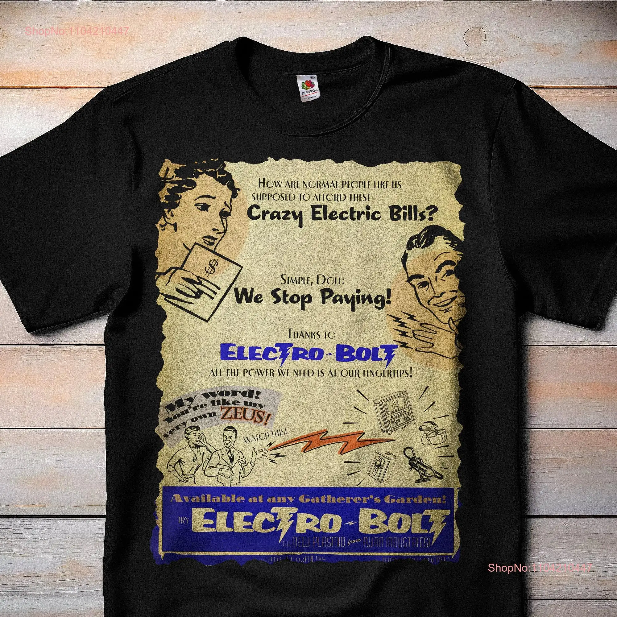 Пламидный плакат Electro Bolt V3 Bioshock классическая футболка для видеоигр ретро-геймер