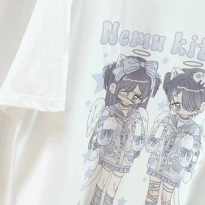 Женская футболка с японской милой субкультурой коротким рукавом Y2k топы аниме