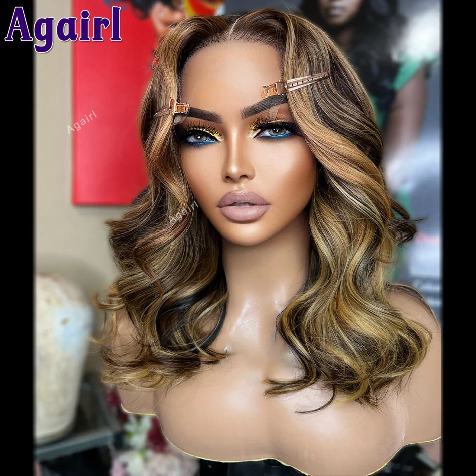 180% Плотность медово-блонд коричневый хайлайтер 13x4 кружевные фронтальные