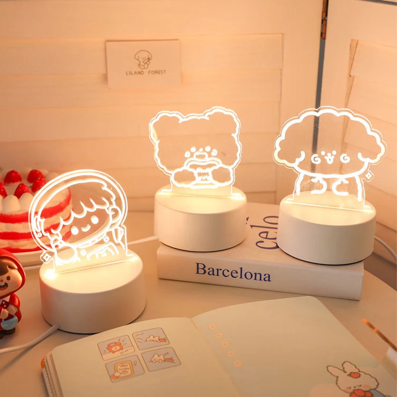

Transparent Message Board LED Night Light Glowing Acrylic Cute Sleep Lights Daily Moment Note Board Erasable Room Bedside Lamp