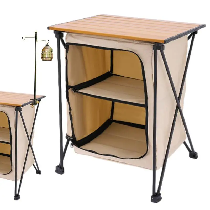 

Outdoor Cooking Table Cabinet Cabinet Kitchen Station For Party Picnics Party Picnics BBQ Folding Barbecue Table With Storage
