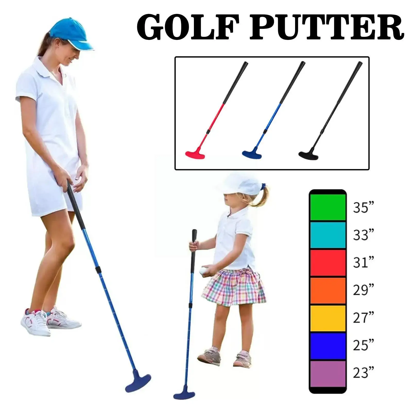 

New Golf Retractable Putter Children Adult Club Golf Supplies Retractable Foldable Color Practice Putter Section Golf 3 P5E3