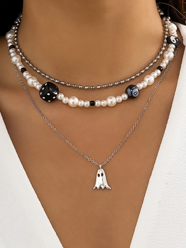 Ожерелье с трехслойным кулоном женское, Ювелирное Украшение в винтажном стиле с имитацией жемчуга, хороший подарок на праздник, 2022