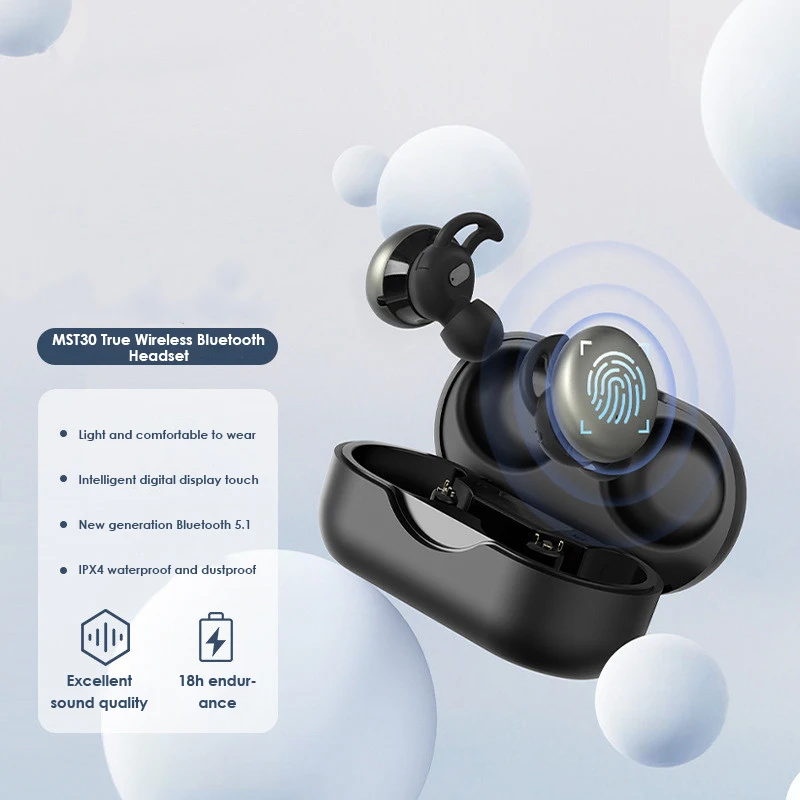 

Power Digital Display Sports Running Earbuds With Charging Pod Bluetooth Headset Large Capacity Tws Earphones Anti-drop