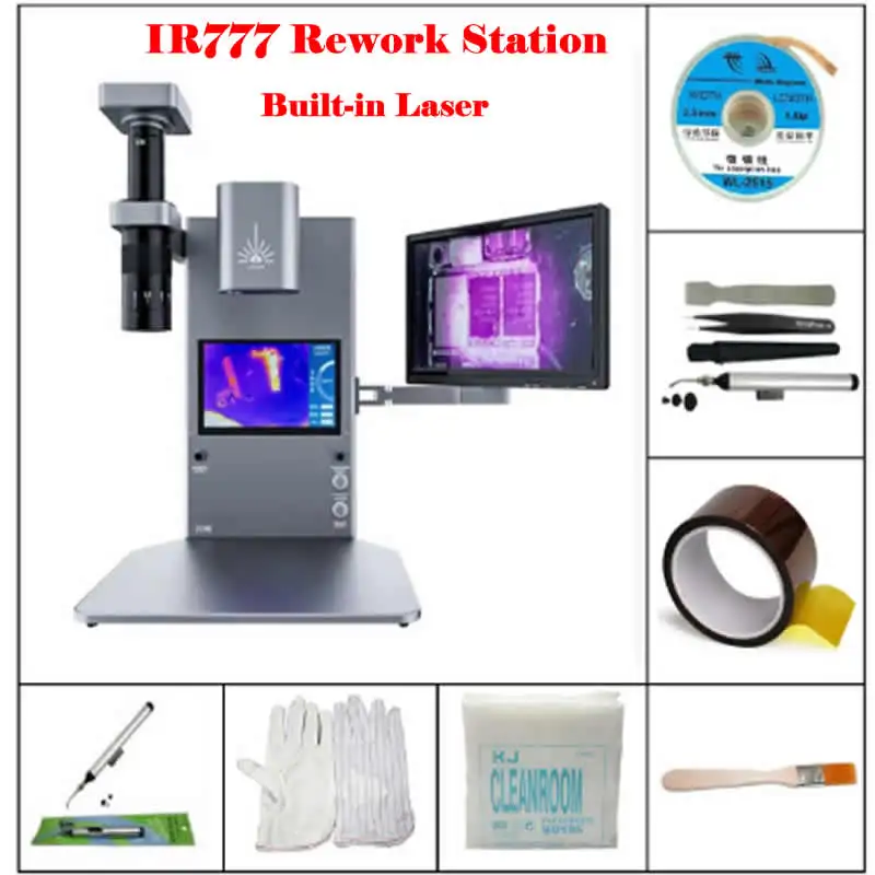 

LY IR777 Infrared BGA Mobile Repairing Reballing Rework Station 160W 30x30mm Chip Repair Built-in Laser Soldering Machine Kit