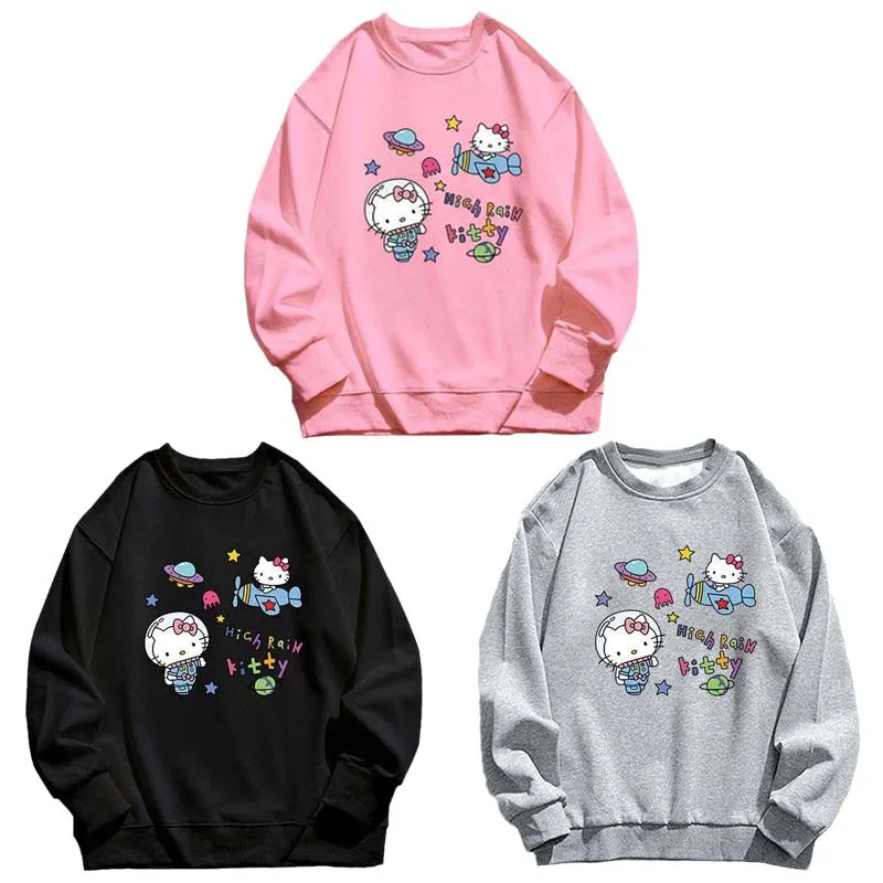 

Sanrioed аниме мультфильм HelloKittys Осенняя зимняя одежда Детский пуловер свитер кавайная милая девочка с длинным рукавом Топ Свитшот