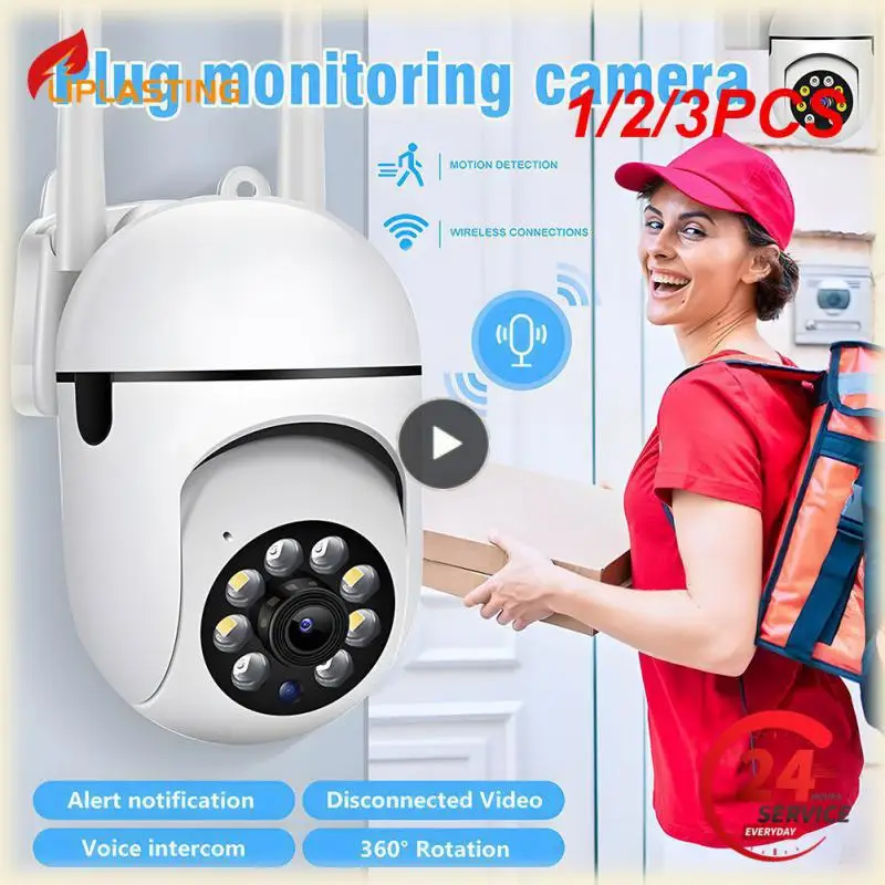 1/2/3PCS PTZ Surveillance IP Camera 4mm HD Lens Full Color WIFI Security CCTV Camera Outdoor Real-time Monitor Support 128G