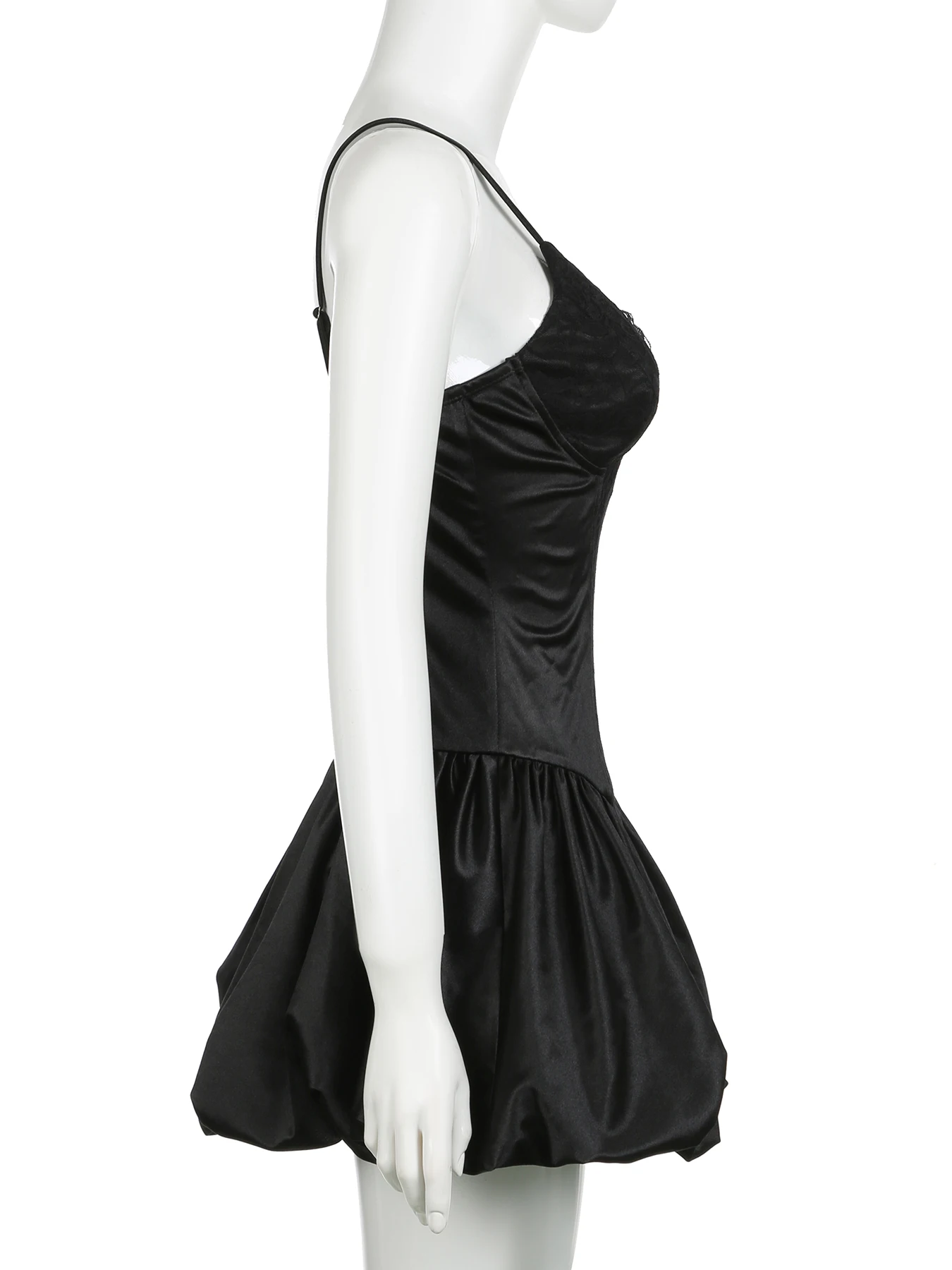 IAMSURE BALLETCORE Ремесленное кружевое камуфляжное платье сексуальное чистое темное V -