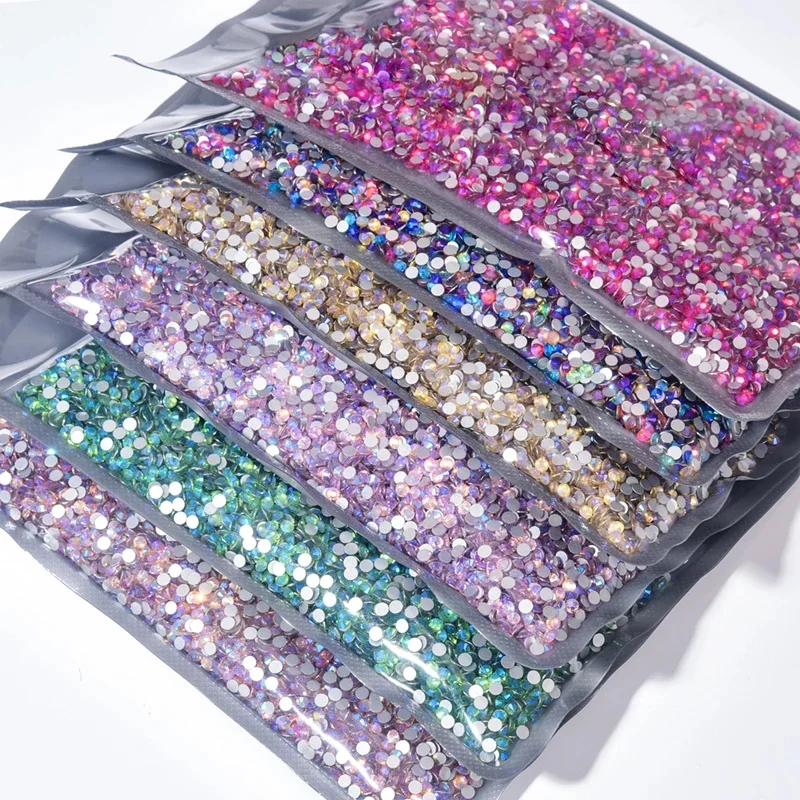 

14400pcs Wholesale Crystal Ab Стразы Non Hotfix Rhinestones Bulk Package Ss4-ss20 Flatback Nail Art Strass For Christmas