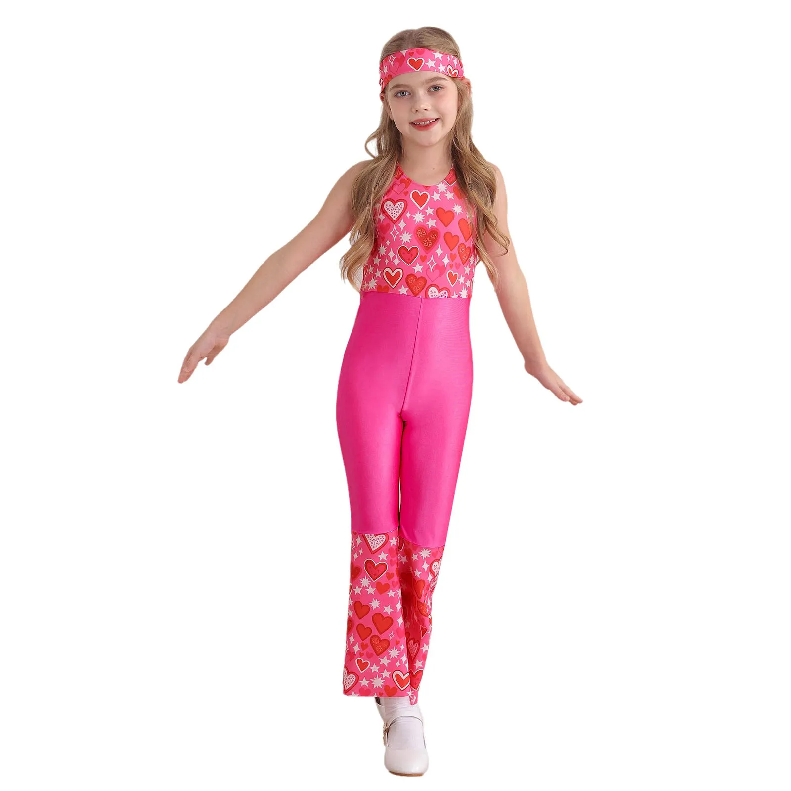 Детский костюм для косплея в стиле ретро девочек на Хэллоуин ретро-диско хиппи с