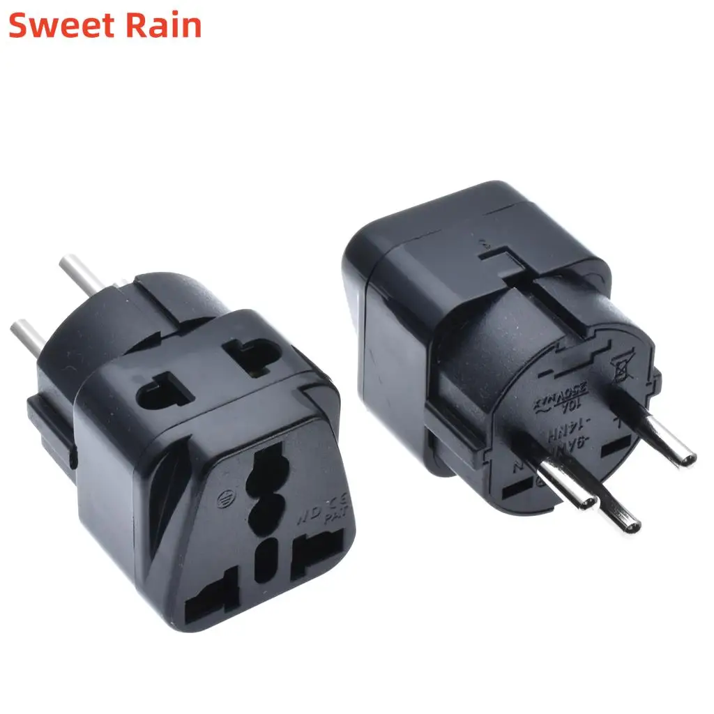 

2 Pcs ISRAEL Travel Adapter 2 Way Outlet Power Plug Change AU/ US/EU/UK to Israeli 3 Pin Grounded Plug Adaptor WT 10A 250V