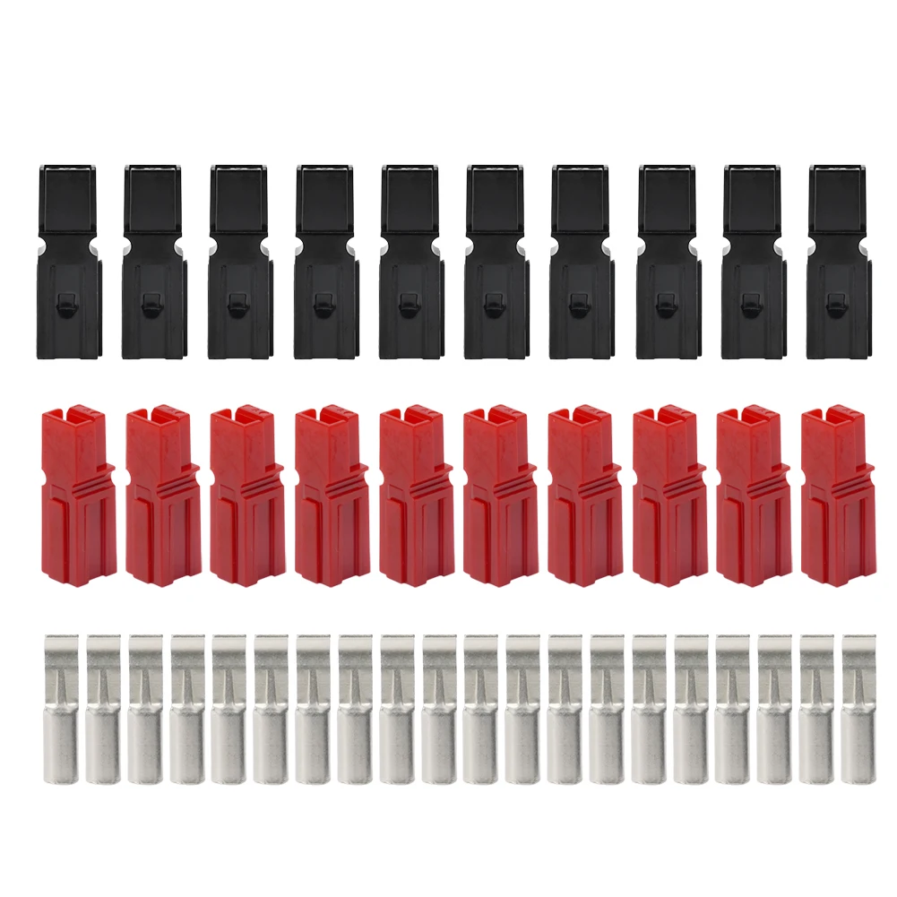 

10 Pairs Red And Black 30 Amp 600V For Anderson Plug Connector + Dust Cover Cable Connectors Waterproof Connector Powercon