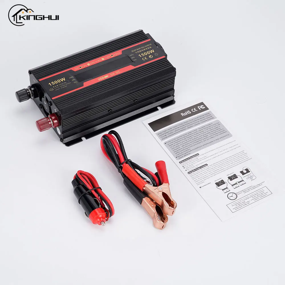 

1500W/2000W/2600W Car Inverter Modified Sine Wave Solar DC 12V to AC 220V Dual USB Charger Auto Power Transformer Converter