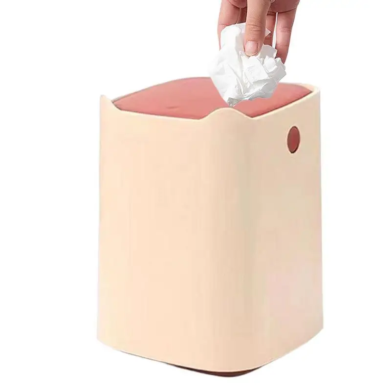

Настольная мини-корзина, маленькая мусорная корзина с крышкой, мусорная корзина для спальни, корзина для мусора, коробка для хранения в офисе, кухне, корзина для мусора для дома