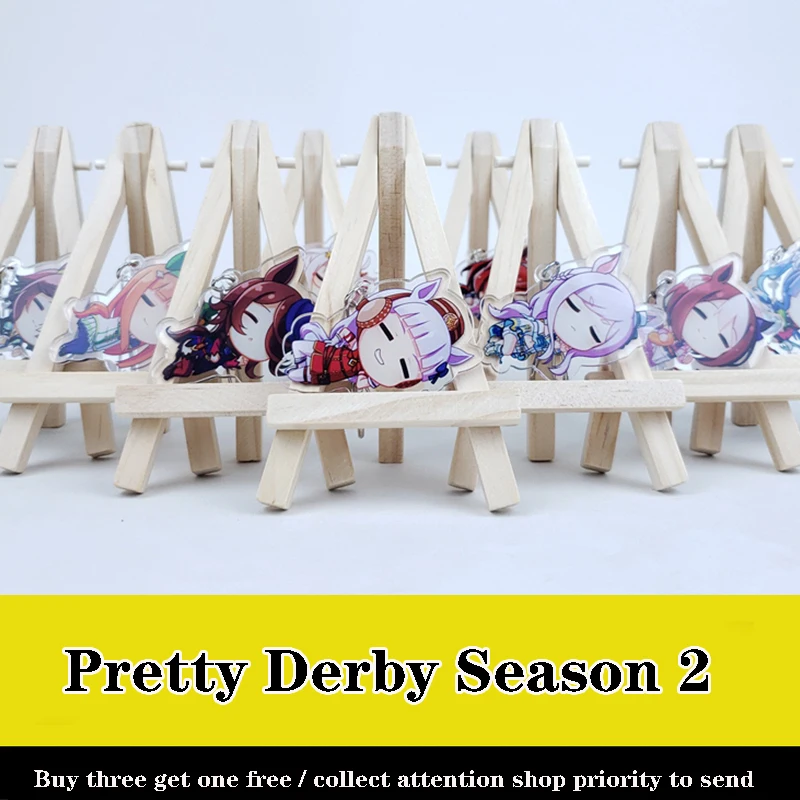 Anime Pretty Derby Tokai Teio Mejiro McQueen Special Week Silence Suzuka Acrylic Keychain Cosplay Charm Bags Pendant Keyring Toy