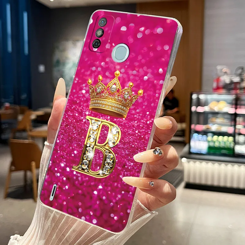Чехол для Tecno Spark 6 GO KE5 KE5j KE5k Spark 6 Air KE6 KE6j, прозрачный, мягкий, из ТПУ, модный, с короной и надписью, задняя крышка-корпус (art.: 3920da7df4156) - 3920da7df4156