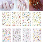 Слайдеры в виде пасхальных цыплят и яиц для ногтей, 1 лист, водные переводки с милым мультяшным Кроликом, наклейки для дизайна ногтей, сделай сам, маникюрный наконечник