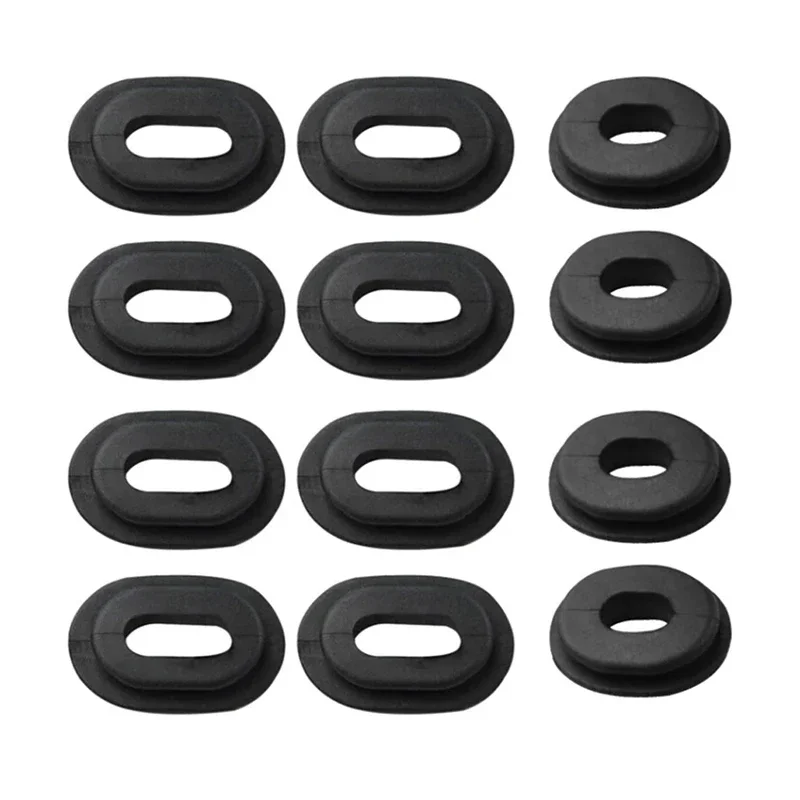 

12 шт./компл., боковая крышка кузова мотоцикла, черная резиновая втулка, обтекатель, шайба, болты, фиксированное резиновое кольцо, внешние аксессуары для мотоцикла