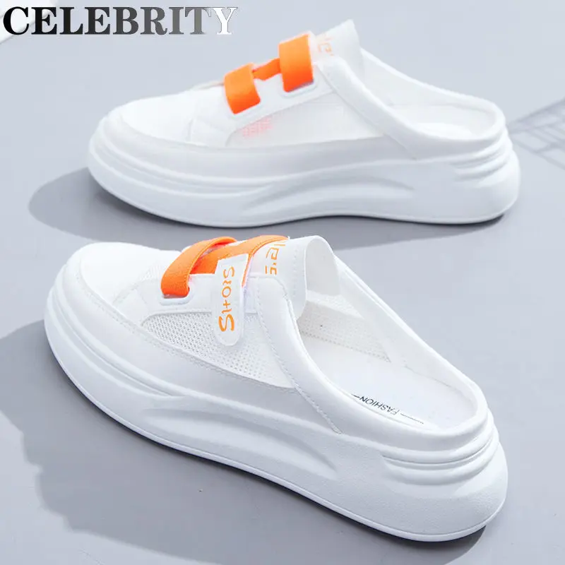 

Baotou Half Slippers Women's 2022 New Summer Wear Sandals and Slippers Lazy White Shoes Half Support Fashion Thick Bottom
