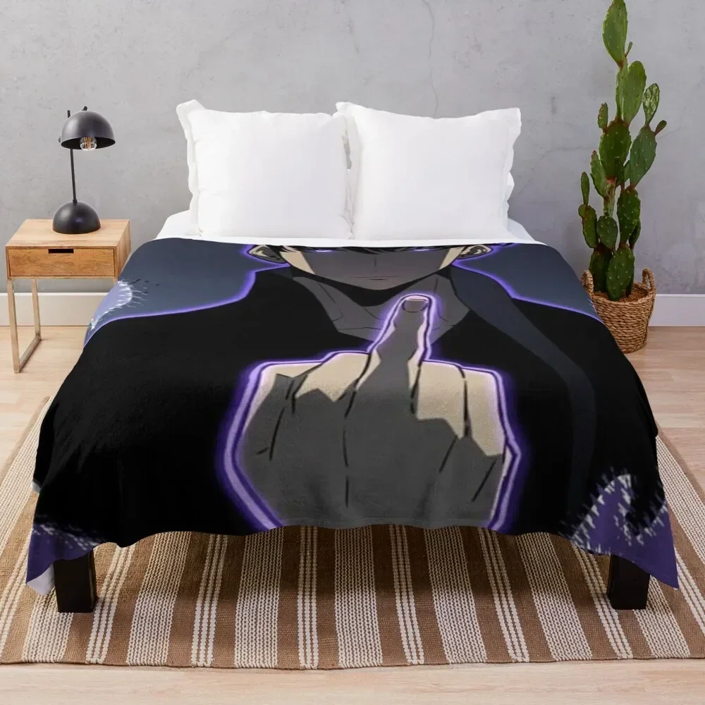 Плед на средний палец Sung Jin Woo плед для пикника постельное белье одеяла