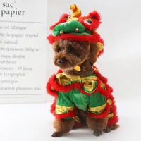 pet dog lion dance costume teddy pet corgi funny costume chinese new year lion dance pet costume set dog and cat