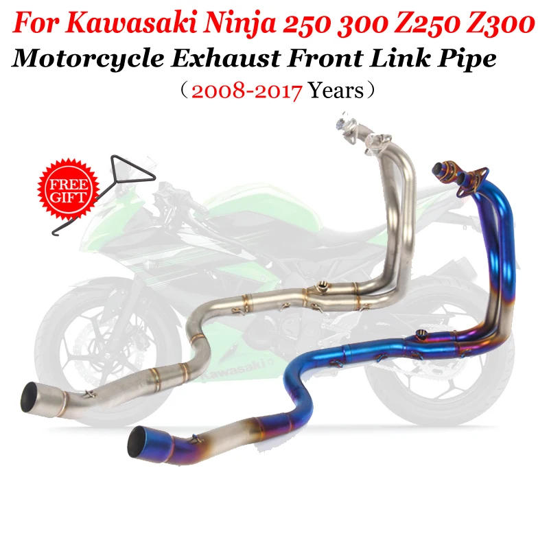 Slip On For Kawasaki Ninja 250 Ninja 300 Z250 Z300 2008-2017 Years Motorcycle Exhaust Modify Escape Front Middle Link Pipe Moto