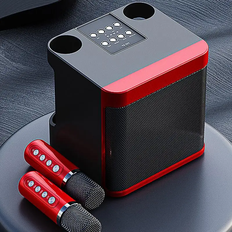 2023 Karaoke Machine Speaker Set Ys-203 100W High Power Wireless Portable Microphone BT Sound Outdoor Family Party Karaoke