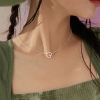 retro silver color hollow heart pendant necklaces for women twist design chains necklace wedding bridal jewelry accesories