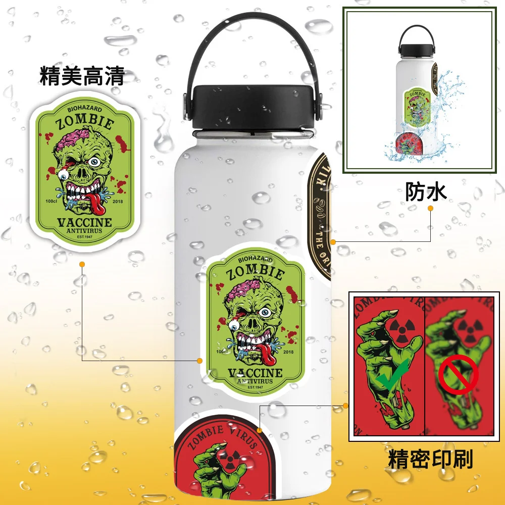 50 шт. Винтажные стикеры для бутылок на Хэллоуин для скрапбукинга, айпада и канцтоваров