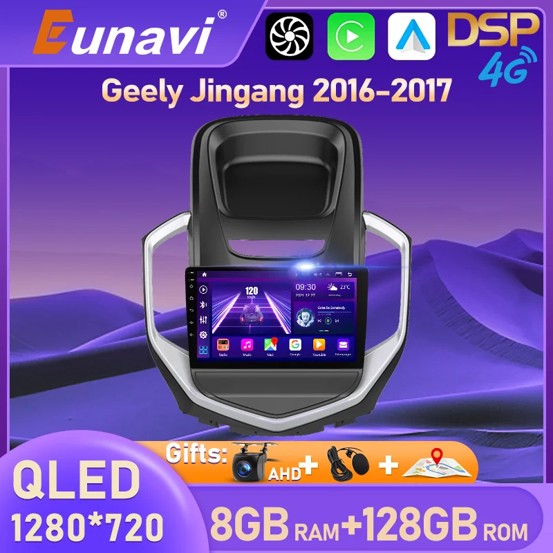 

Eunavi QLED 4G Android 10 автомобильное радио для Geely GC6 Jingang 2016-2017 головное устройство мультимедийный плеер Carplay 8 Гб 128 ГБ GPS 2Din 2 Din