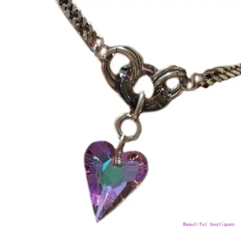 Красочное колье-чокер в форме сердца регулируемая длина шейная цепочка стильные