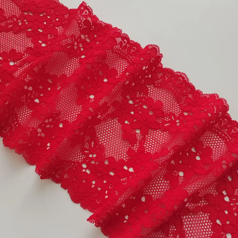 2 размера 17 см в ширину с красным кордом тянущиеся эластичные кружевные тримминги